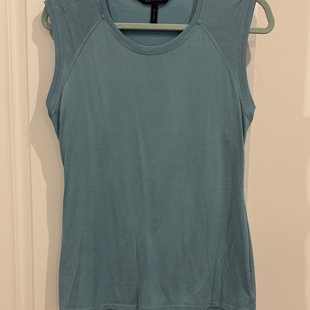 BCBGMaxAzria Sleeveless Blue Muscle Tee